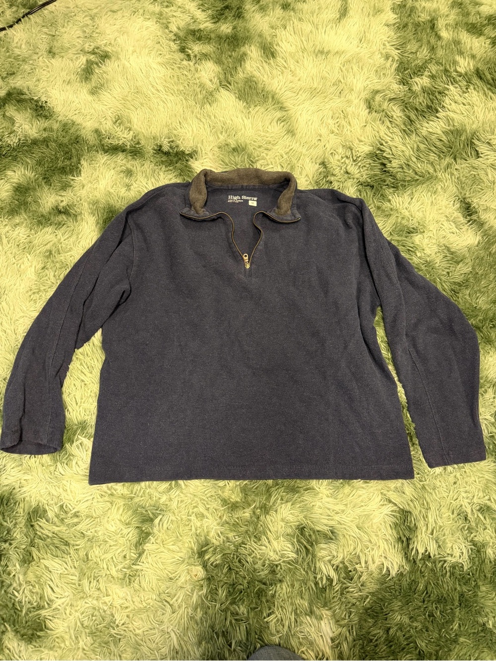 High Sierra Navy Quarter-Zip Pullover with Contrast Collar